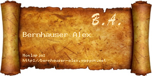 Bernhauser Alex névjegykártya